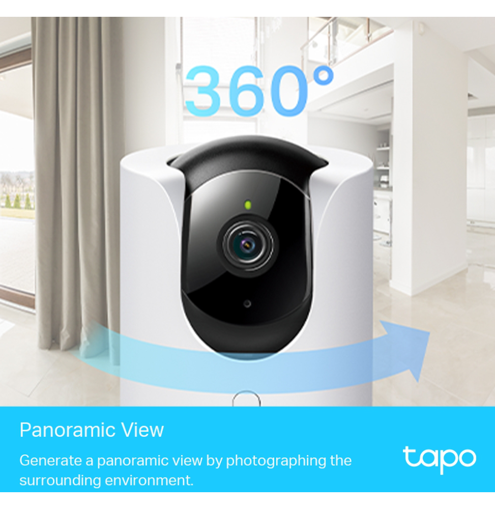 Caméra de sécurité AI panoramique et inclinable 2K QHD WiFi (TAPOC225)