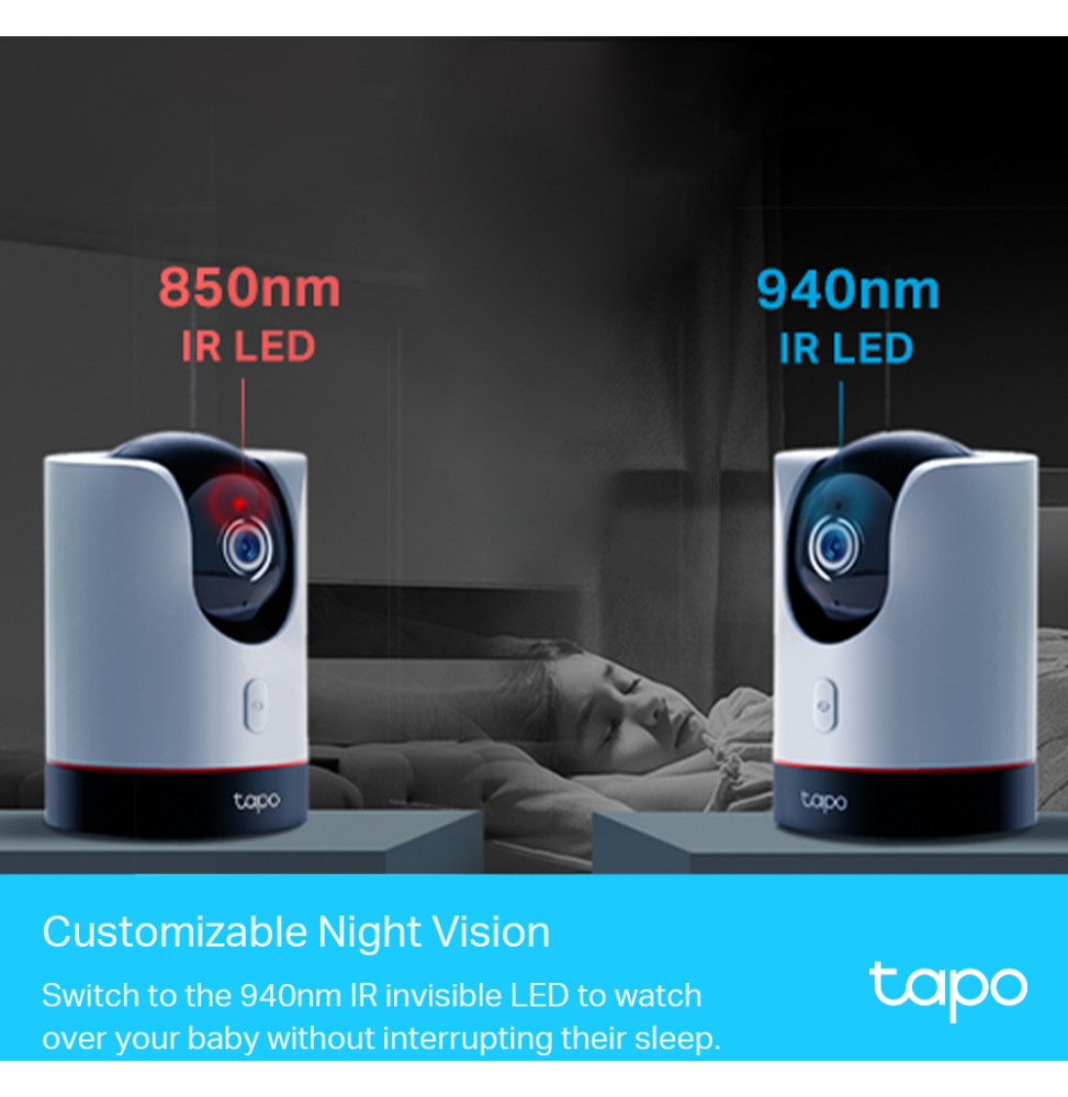 Caméra de sécurité AI panoramique et inclinable 2K QHD WiFi (TAPOC225)