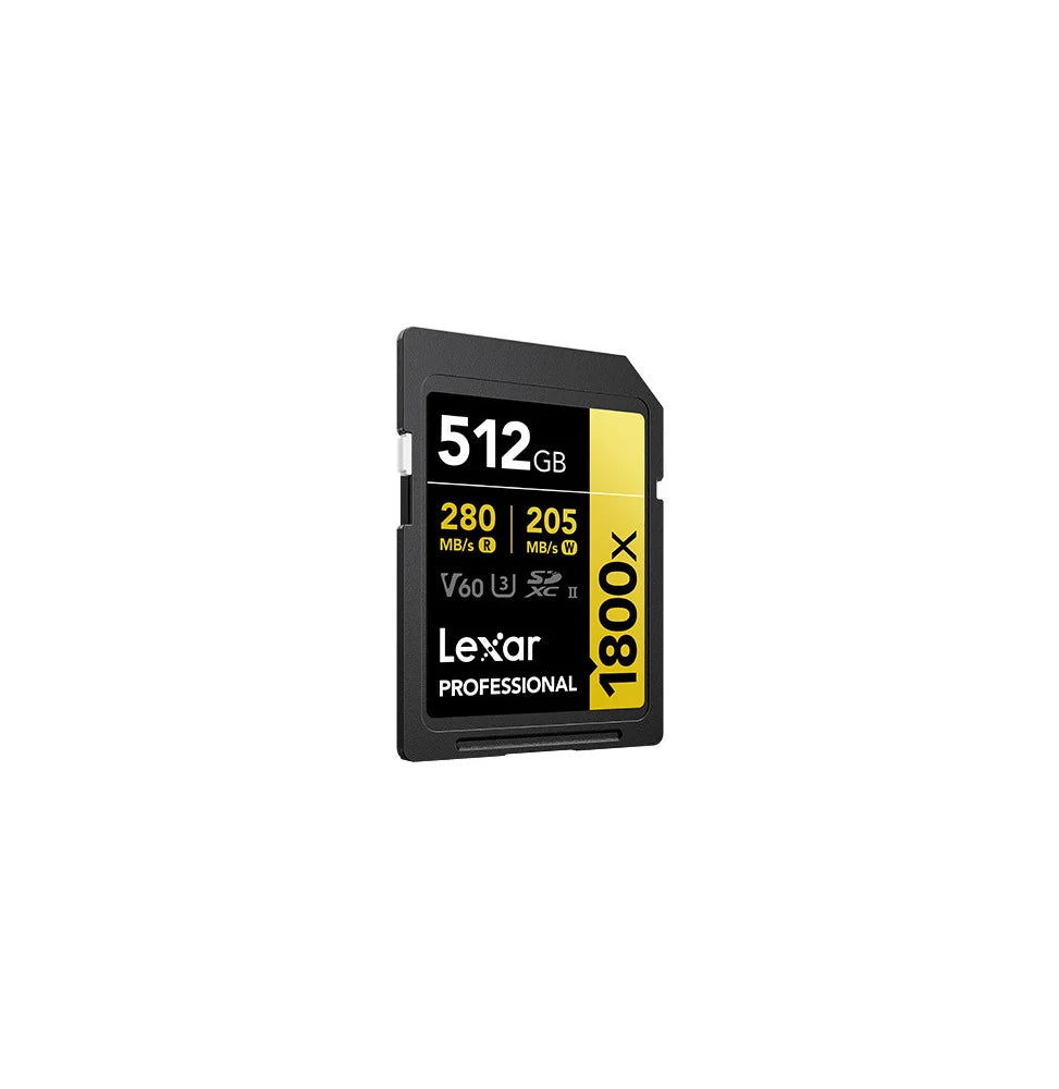 Carte SD Lexar Professional 1800x GOLD SDXC UHS-II 512 Go 280MB/s (LSD1800512G-BNNNG)