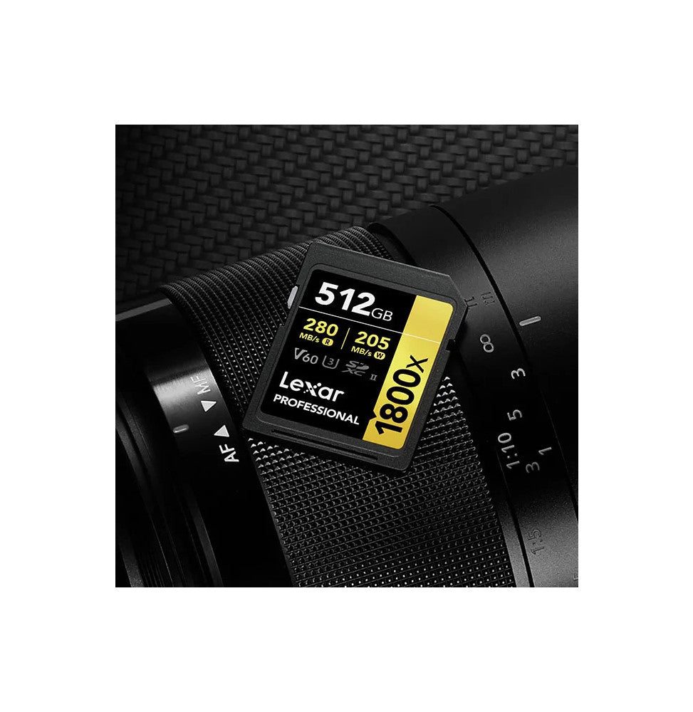 Carte SD Lexar Professional 1800x GOLD SDXC UHS-II 512 Go 280MB/s (LSD1800512G-BNNNG)