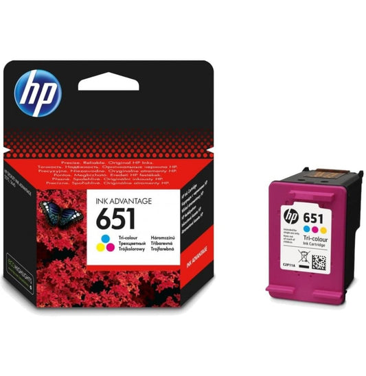 HP 651 trois couleurs - Cartouche d'encre HP d'origine (C2P11AE)