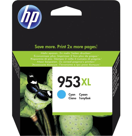HP 953XL Cyan Cartouche d’encre grande capacité authentique (F6U16AE)