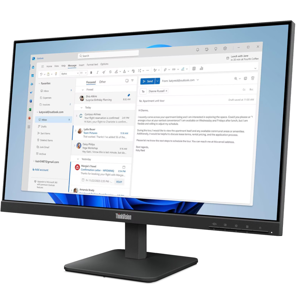 Écran Plat 24" Lenovo ThinkVision S24-4e (64B5KAT1EU)