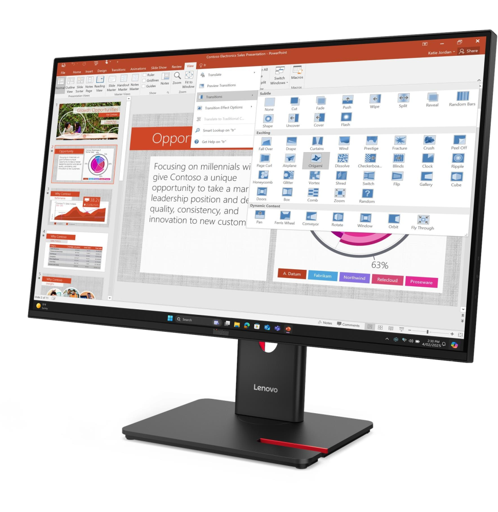 Écran Plat 27" Lenovo ThinkVision T27-40 (64A5MAT6EU)