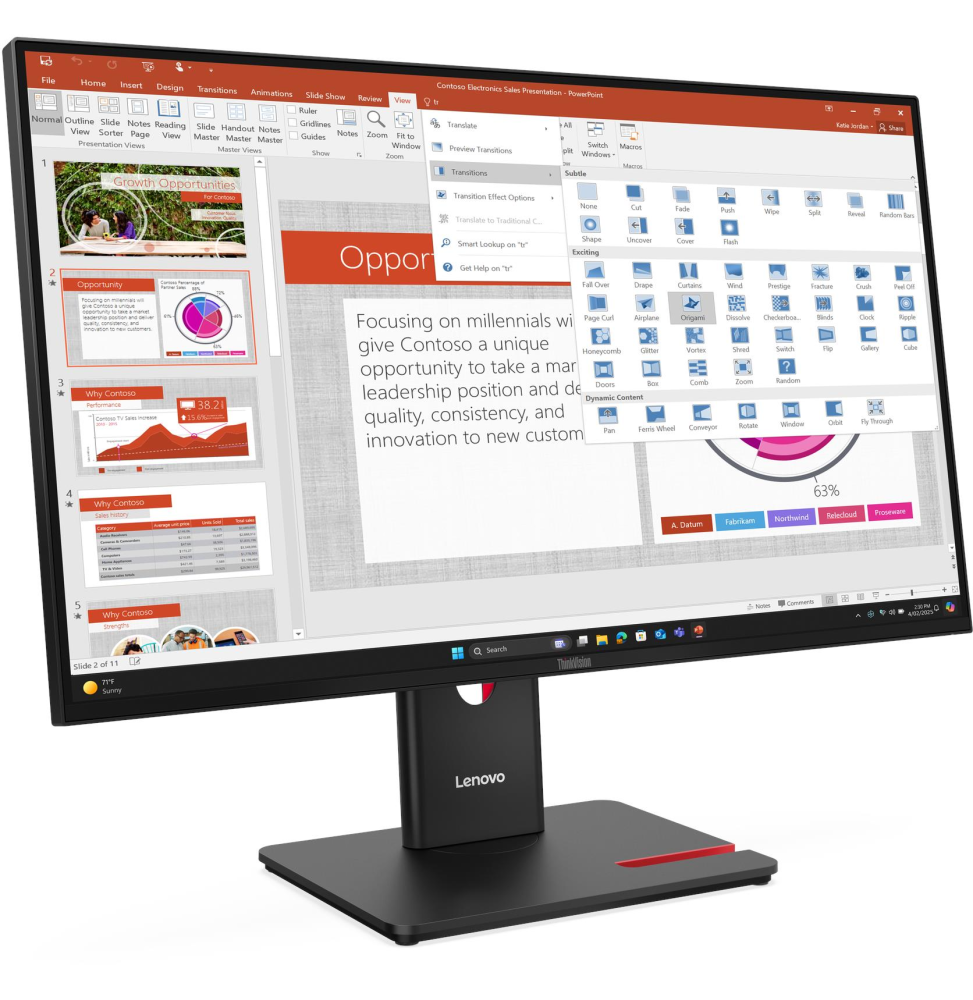 Écran Plat 27" Lenovo ThinkVision T27-40 (64A5MAT6EU)