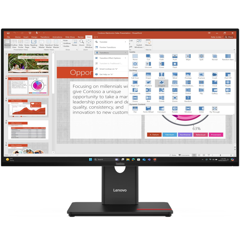 Écran Plat 27" Lenovo ThinkVision T27-40 (64A5MAT6EU)