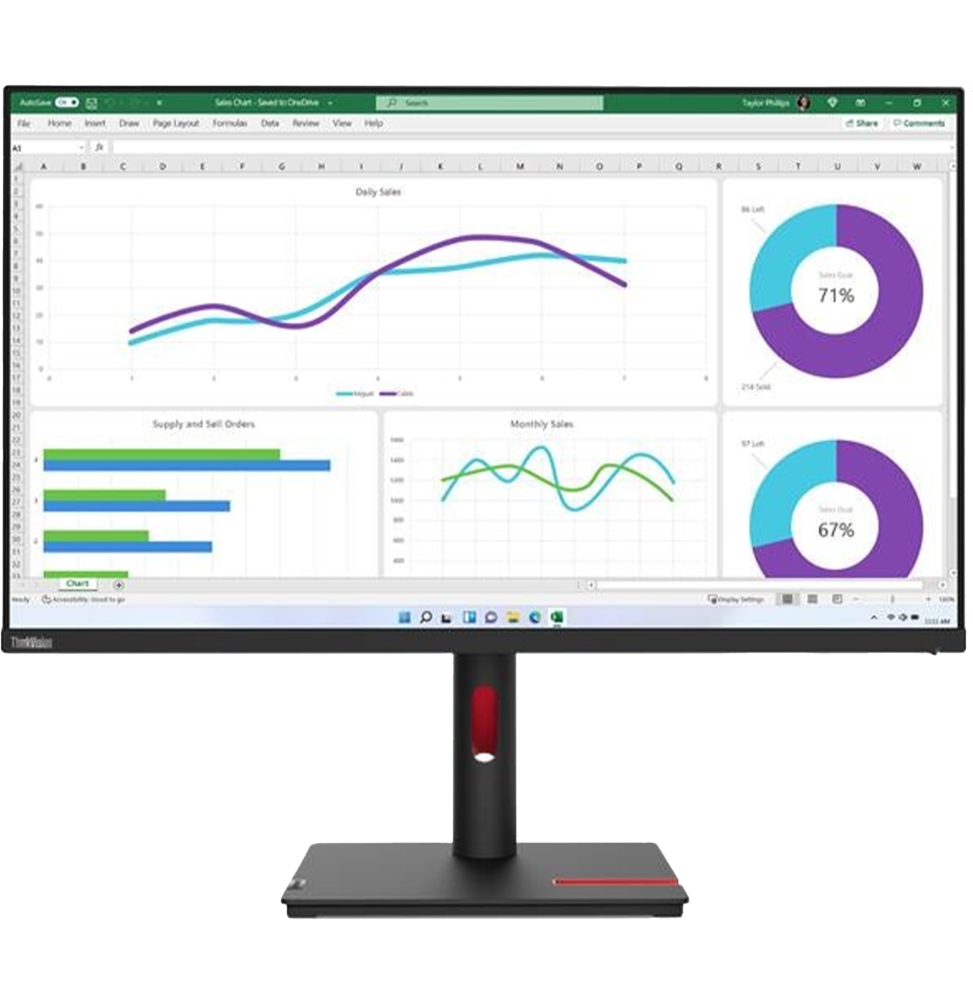 Écran Plat 32" Lenovo ThinkVision T32h-30 QHD (63D3GAT1EU)