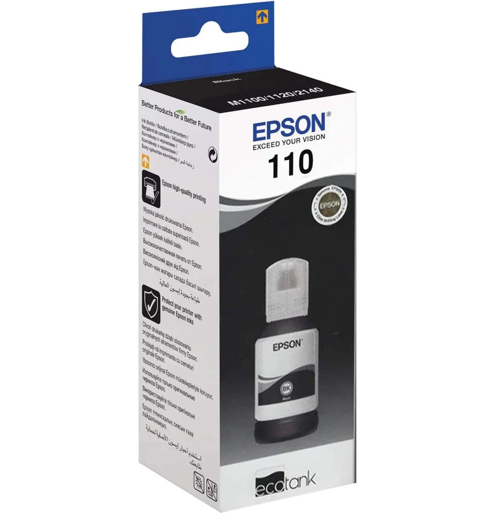 Epson 110 Noir - Bouteille d'encre Epson d'origine (C13T03P14A)