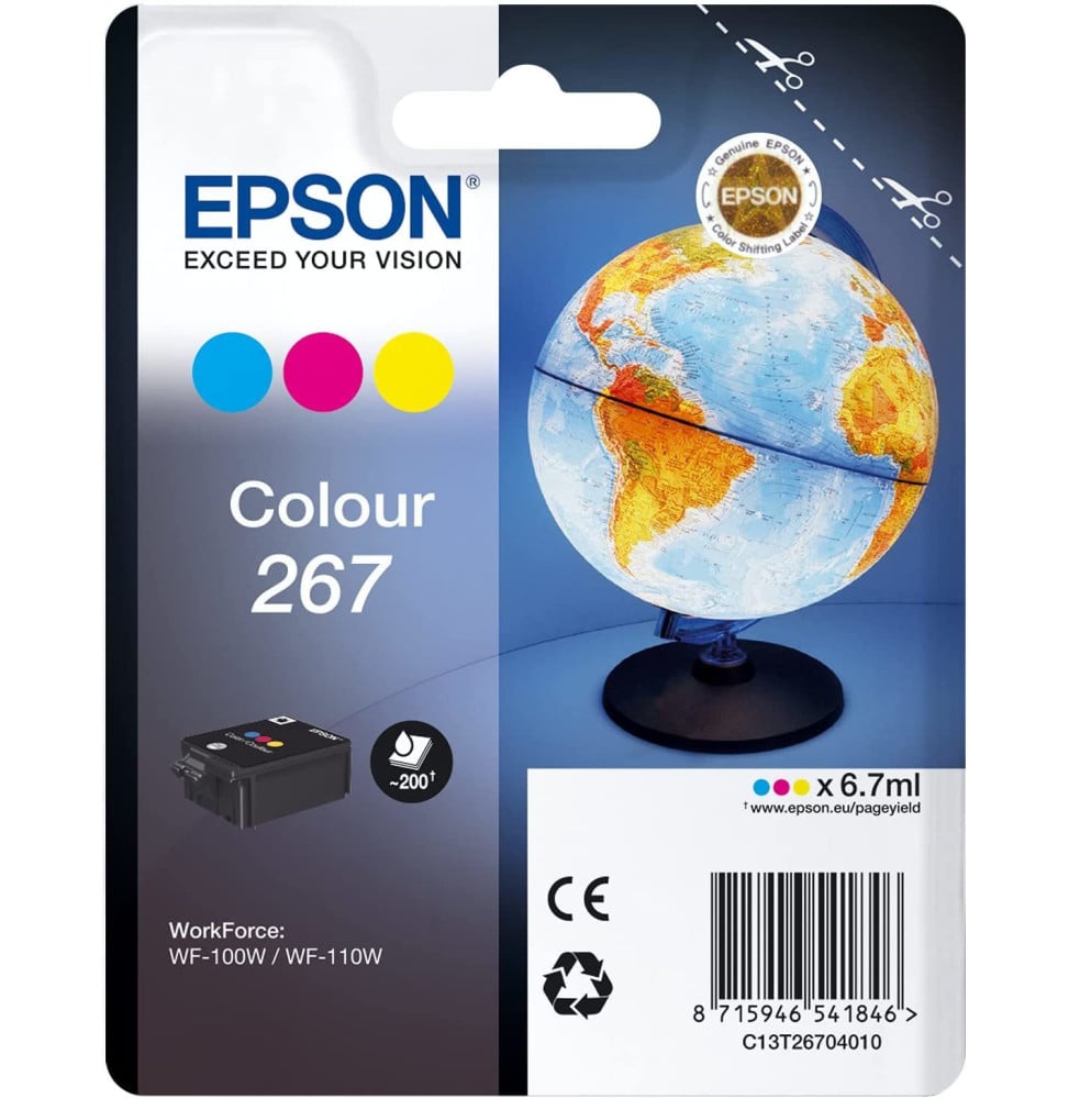 Epson Monobloc Globe 267 - encre DURABrite Ultra 3 couleurs (C13T26704010)