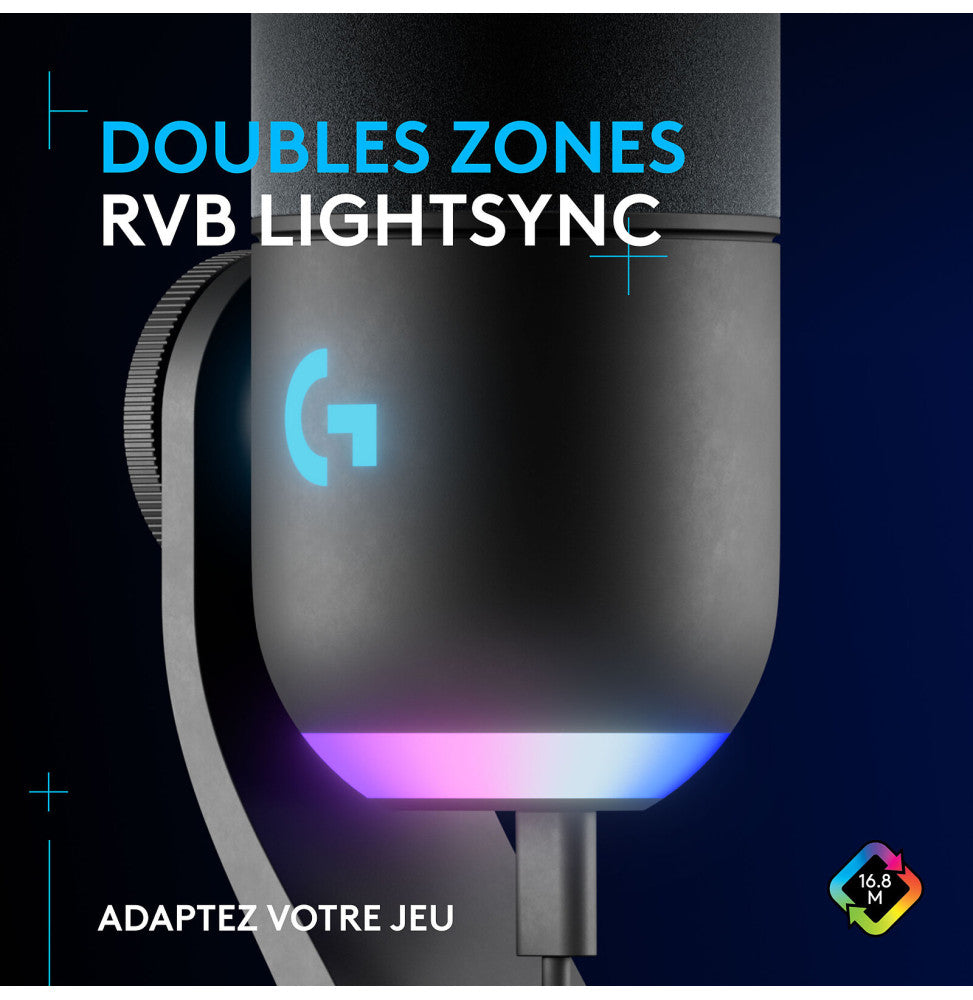 Logitech G Yeti GX Microphone Gaming RVB Dynamique avec LIGHTSYNC (988-000569)