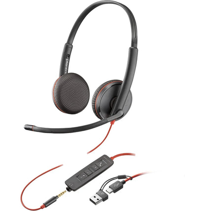 Micro-casque POLY Blackwire 3225 stéréo USB + Connexion 3,5 mm (8X229AA)
