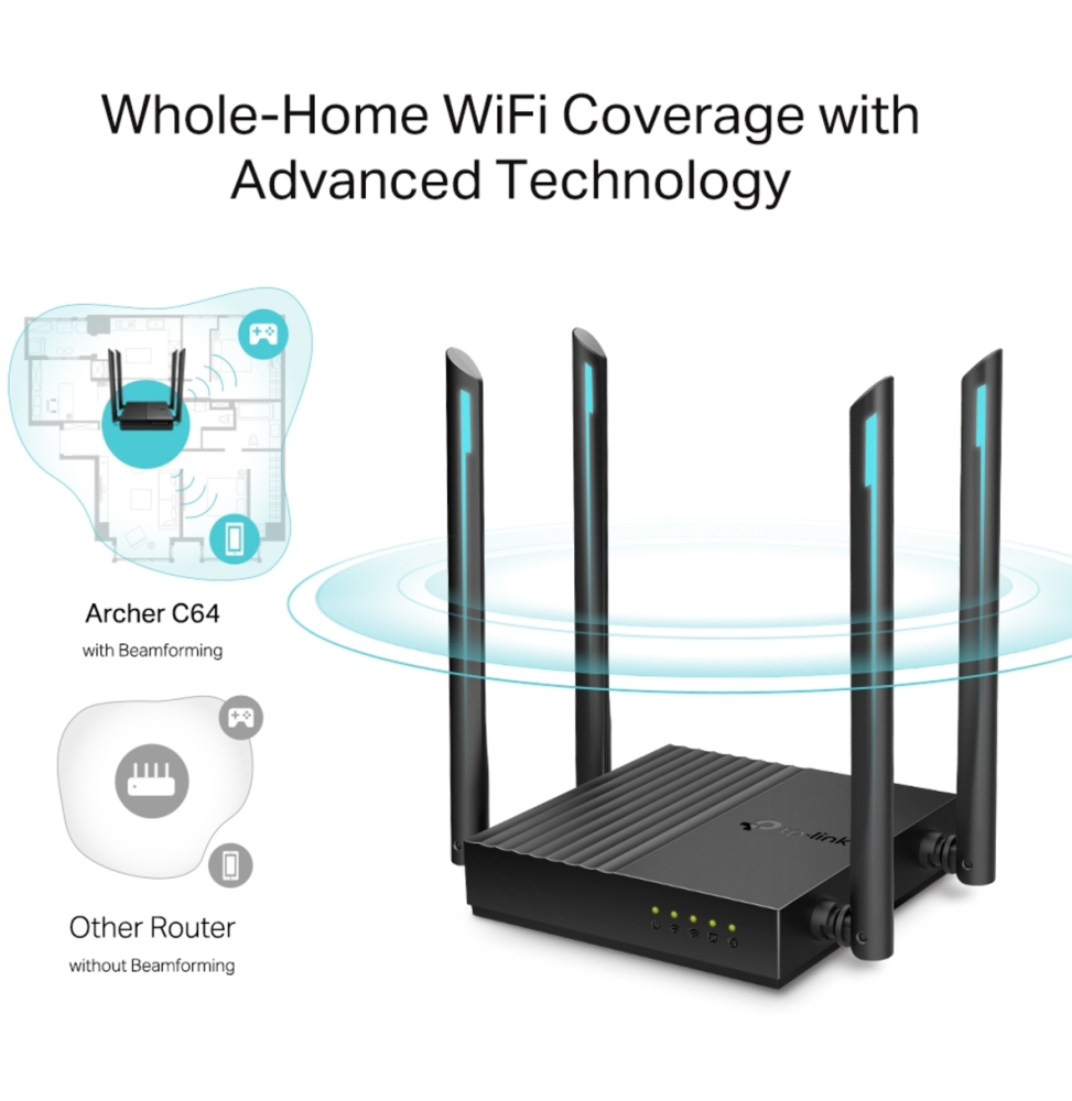 Routeur Wi-Fi TP-Link Archer C64 AC1200 Dual-Band (ARCHERC64)