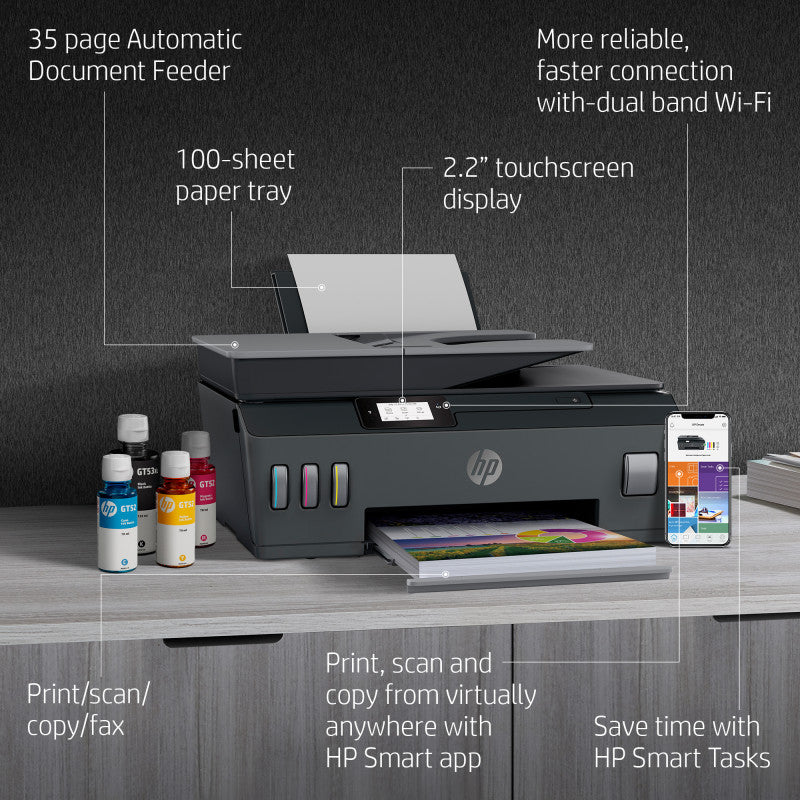 Imprimante HP Multifonction à Réservoirs Rechargeables Smart Tank 500 –  Noir – Virgin Megastore
